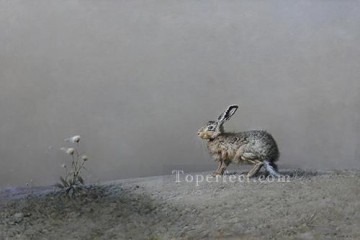 Rabbit Bunny Hare Painting - when wind blows bunny